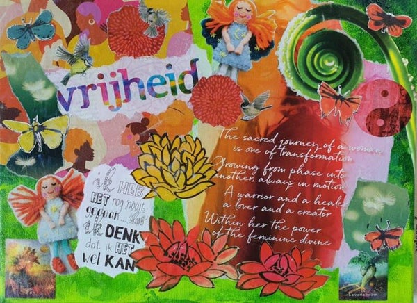 Collagekunst op doek - papier