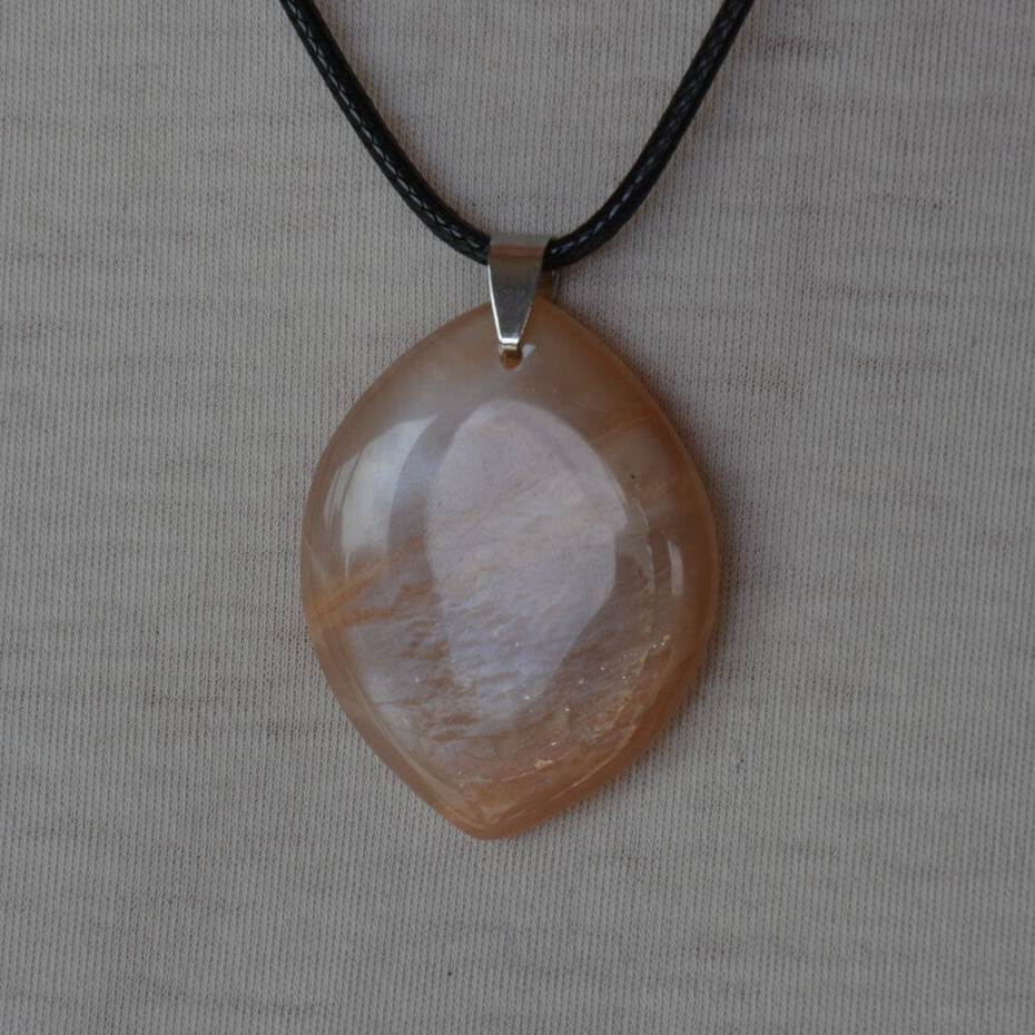 PENDENTIF PIERRE PLATE FORME LIBRE PIERRE DE LUNE ORANGE AA 35 À 45MM