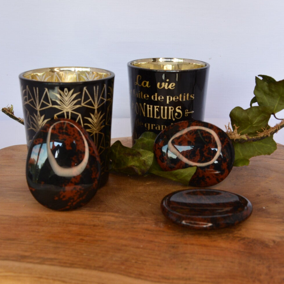 Galet anti stress Obsidienne acajou A 1 pieces