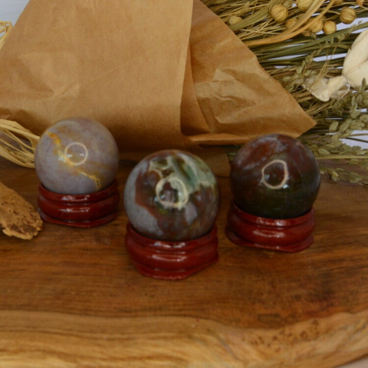 SPHÈRE 30MM JASPE OCÉAN A 1 piece