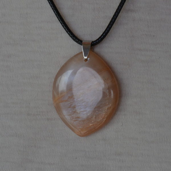 PENDENTIF PIERRE PLATE GOUTTE PIERRE DE LUNE ORANGE AA 35 À 45MM