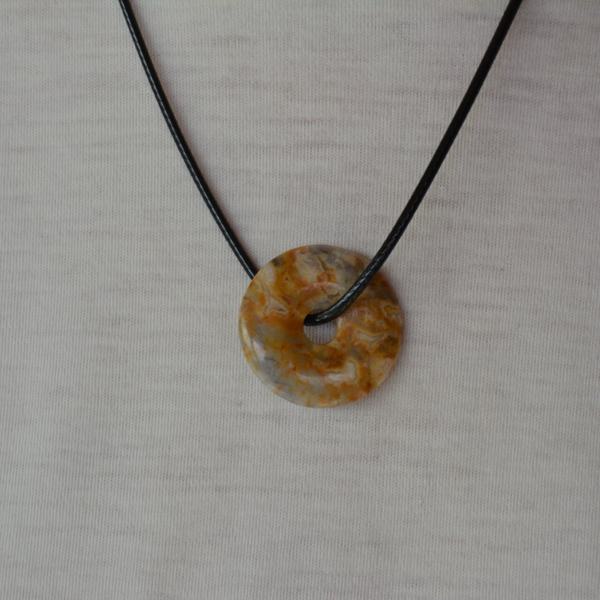 PENDENTIF DONUT AGATE CRAZY LACE A
