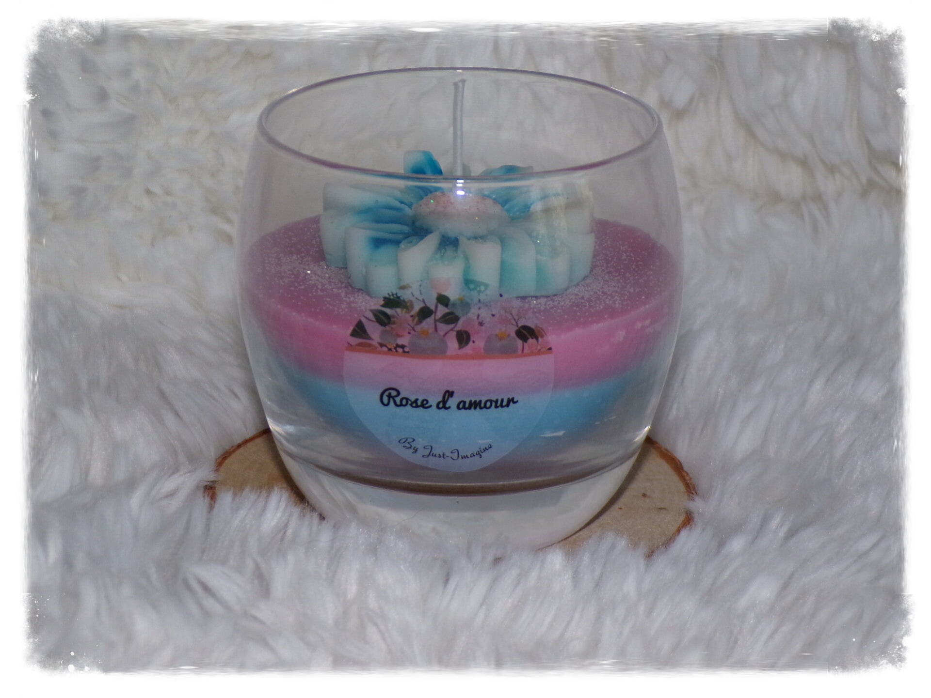Bougie rose d'amour