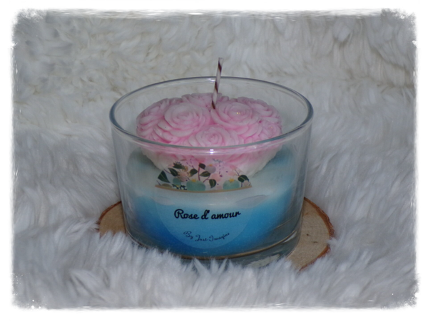 Bougie rose d'amour