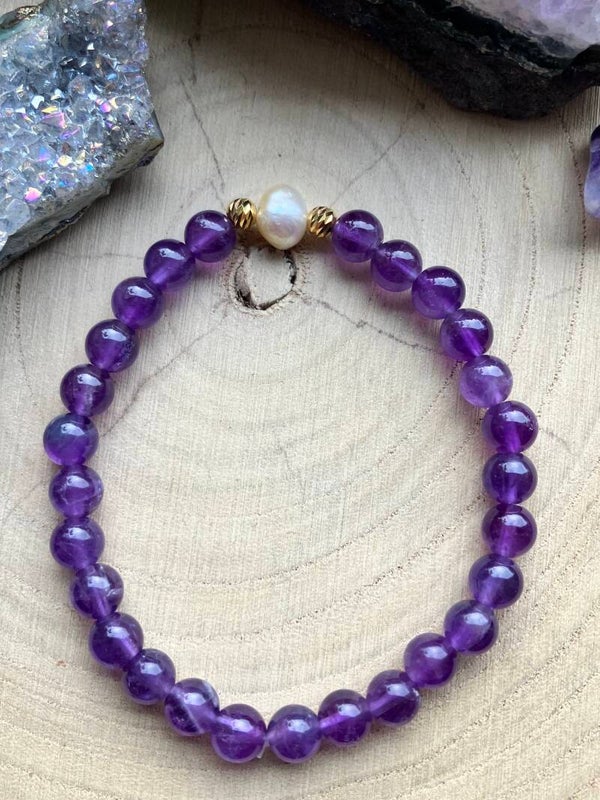 Armband Amethyst & Perle
