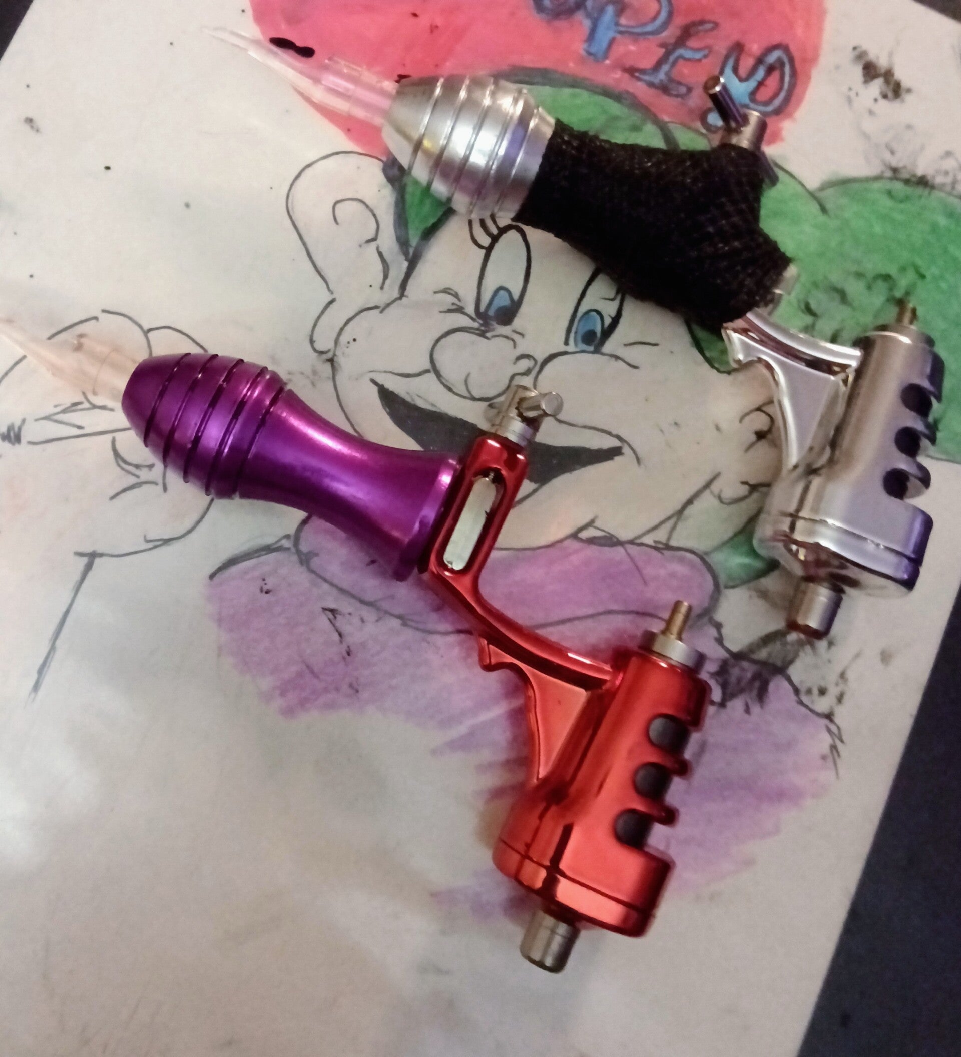 Hybred style rotary tattoo gun built with RCA cord