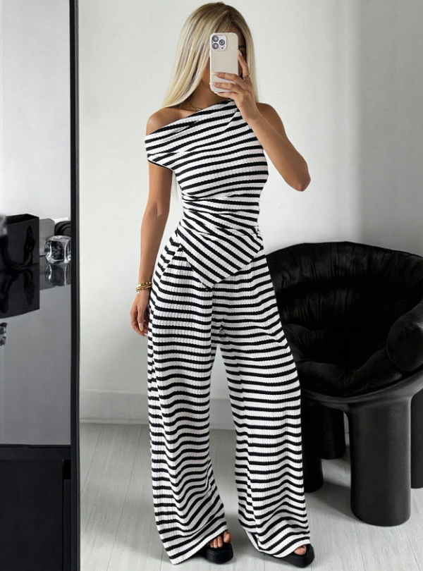 Dames 2-Delige Gestreepte Set