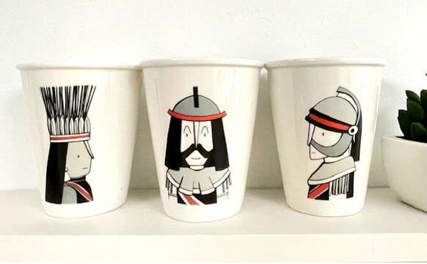 set 3 REUZEN mok zonder oor