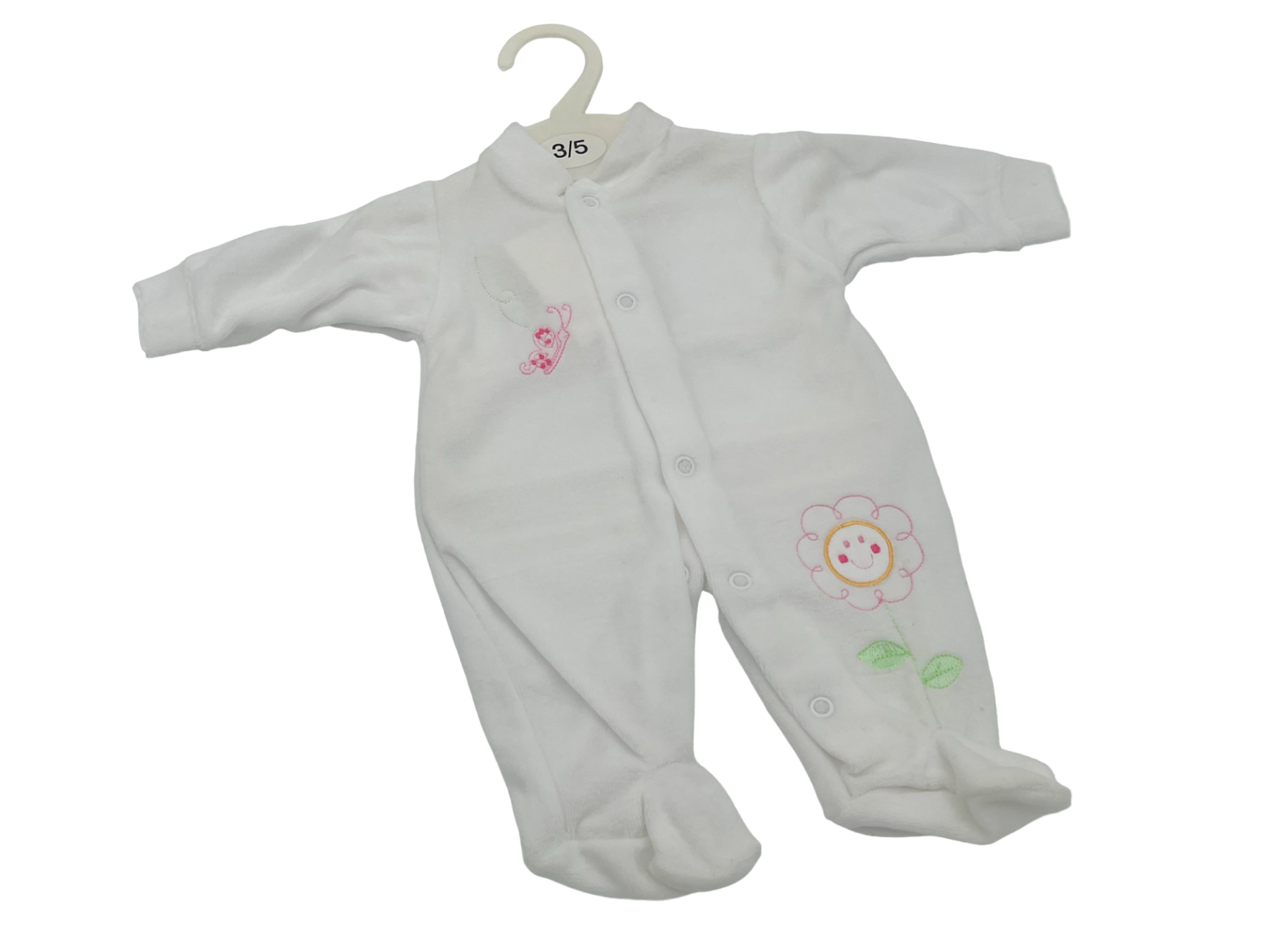 Prematuurpakje wit met bloem