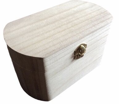 Om zelf te bekleden, een ovaal houten foetus uitvaartkistje