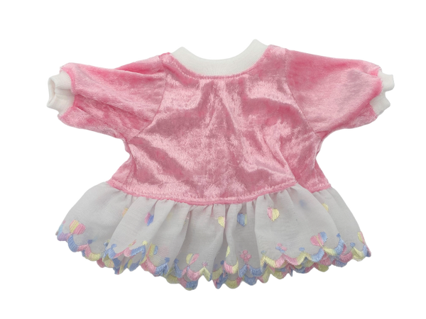 Roze jurkje, voor prematuur kindje met lieve hartjes