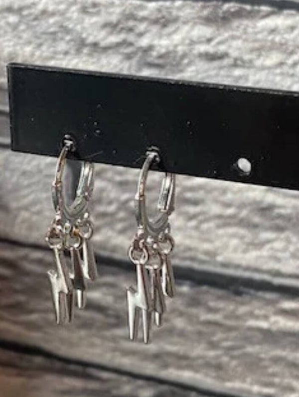 Driedelige bliksemschicht oorbellen