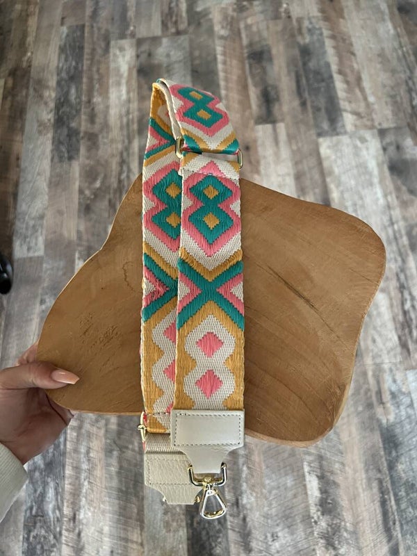 Ruiten print bag strap- Gouden details