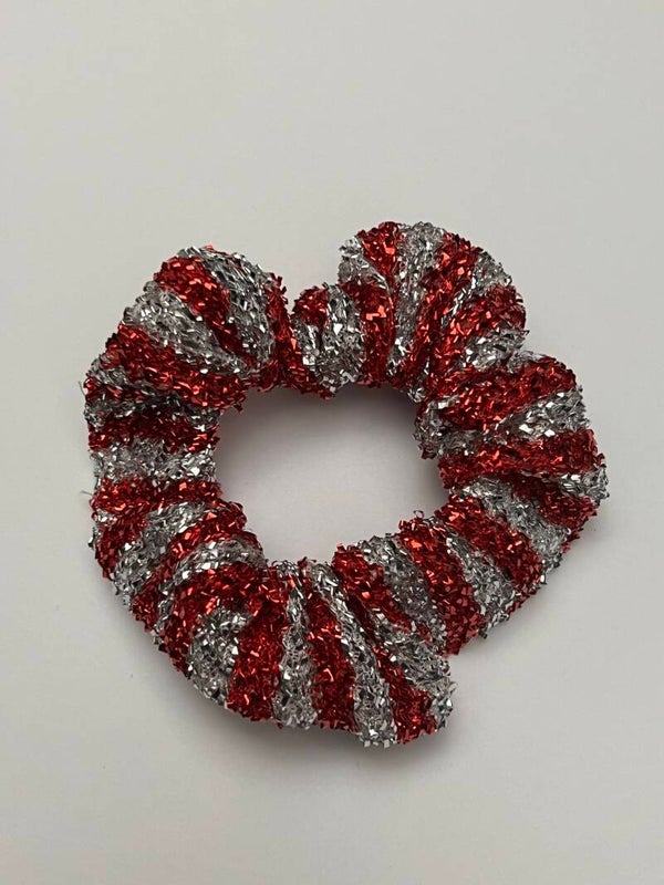 Strepen kerst scrunchie