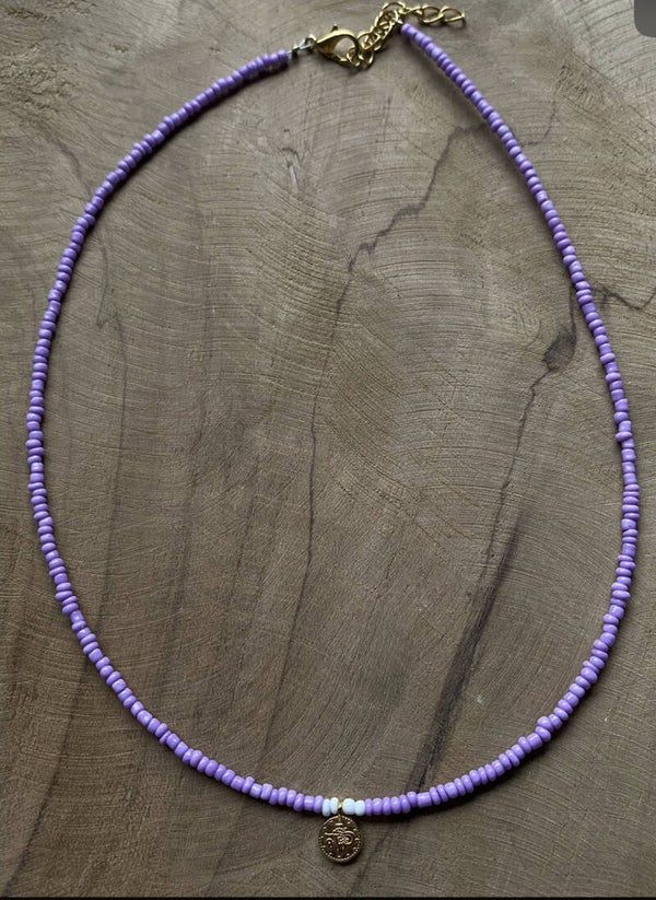 Kralen ketting met dq munt