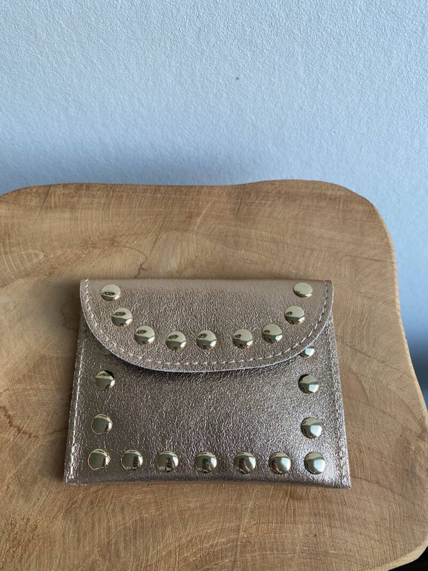 Portemonnee mini echt leer- rose goud