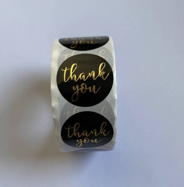 Thank you stickers zwart/goud
