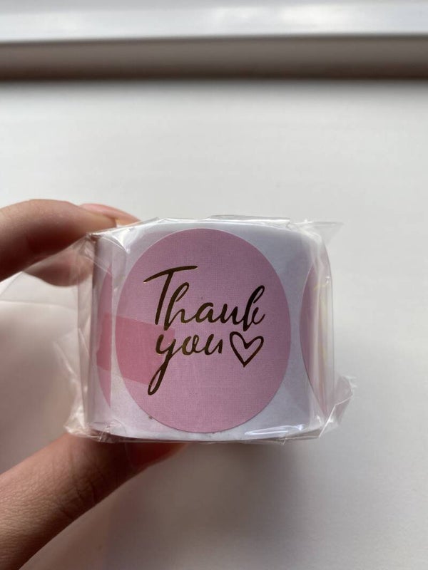 Thankyou stickers - roze