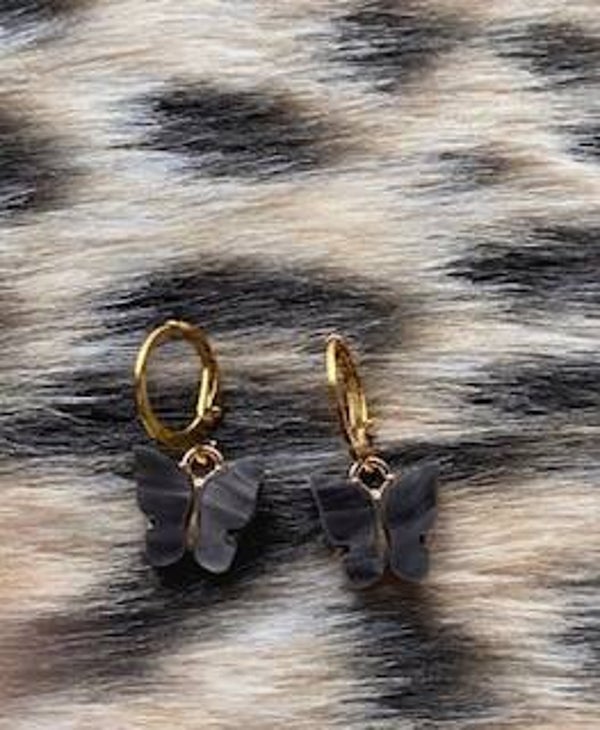 zwarte vlinder oorbellen