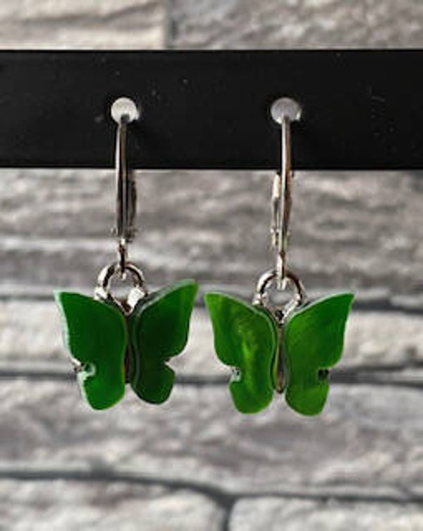 groene vlinder oorbellen