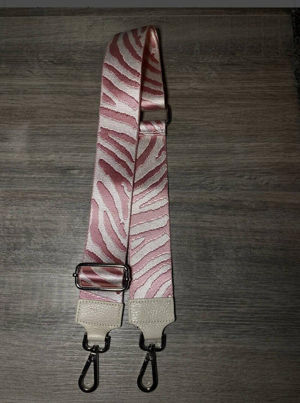 Zebra roze bag strap