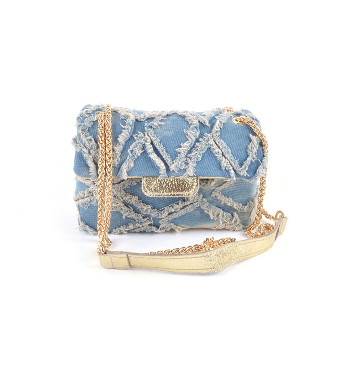 Metallic tas jeans / goud