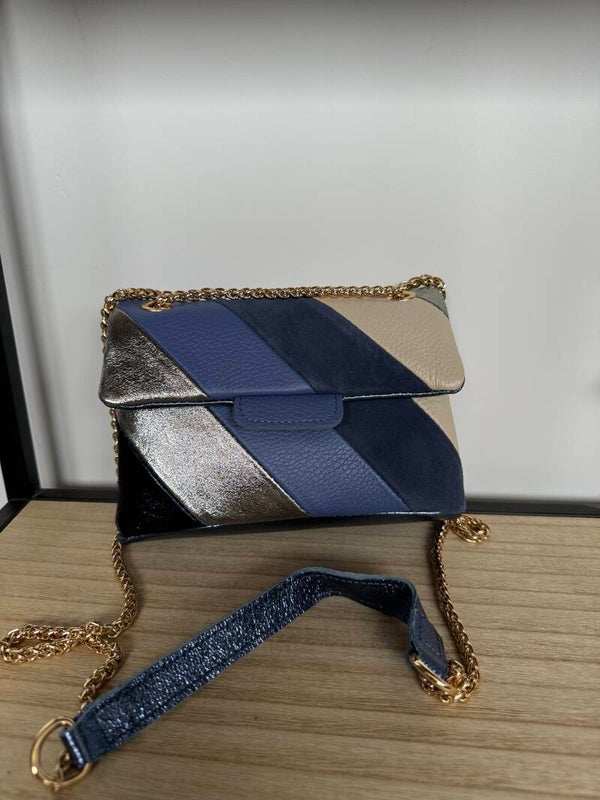 Metallic tas - indigo bleu