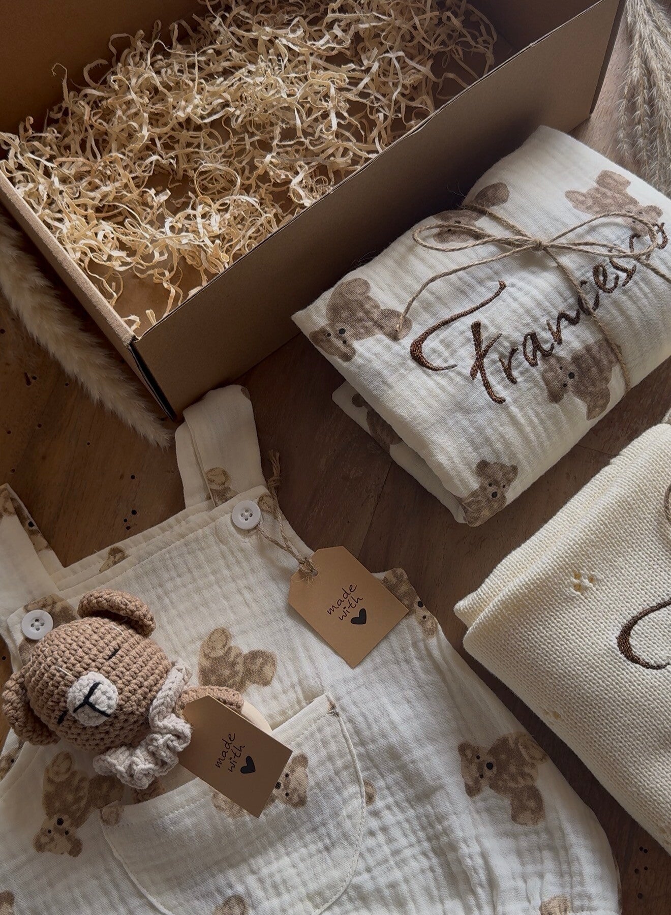 BOX TEDDY sonaglio + mussola + pagliaccetto