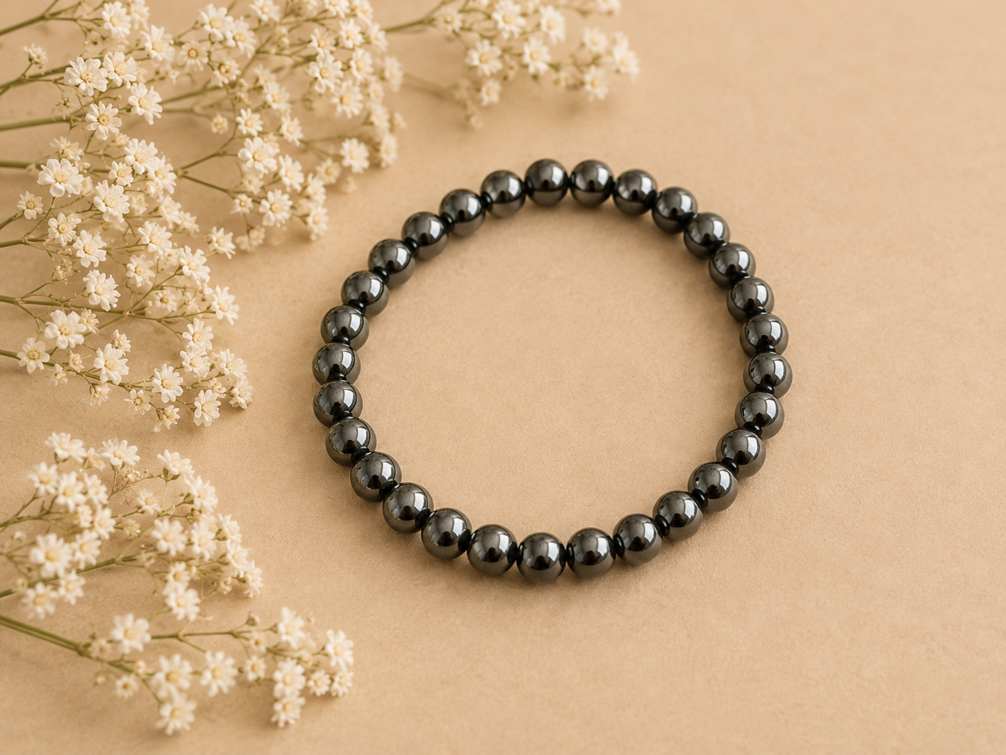 Elegante Hematiet Kogelarmband 6mm - Stijlvol & Tijdloos