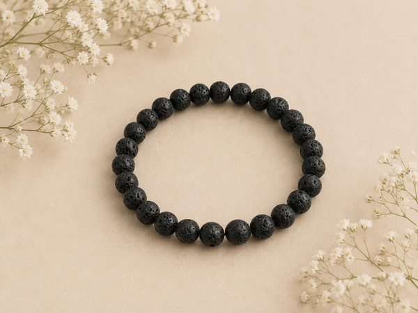 Kogelarmband 8mm Lava 21cm