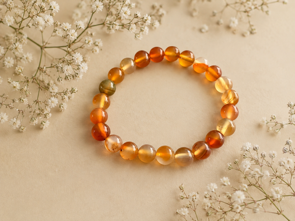 Kogelarmband 8mm Carneool Licht