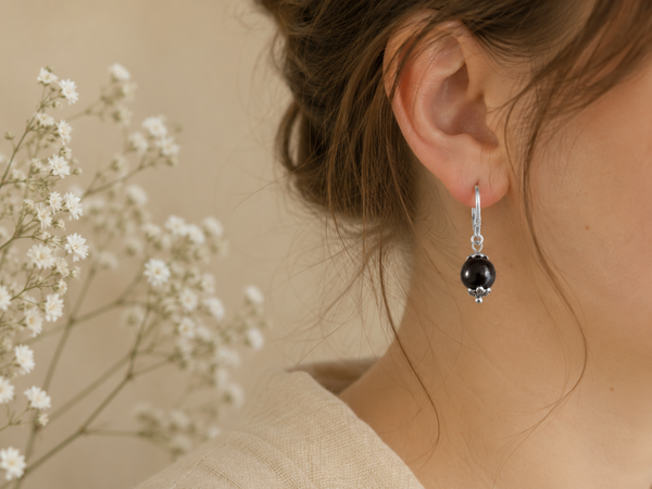 Elegante Toermalijn Oorbellen - Zwart