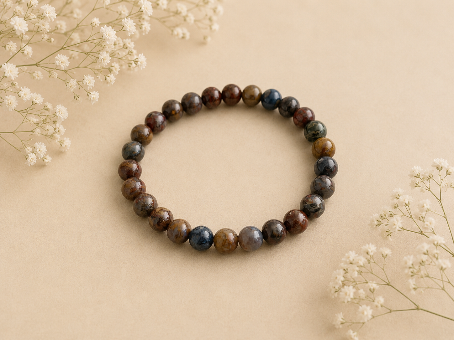 Kogelarmband 8mm 21cm Pietersiet
