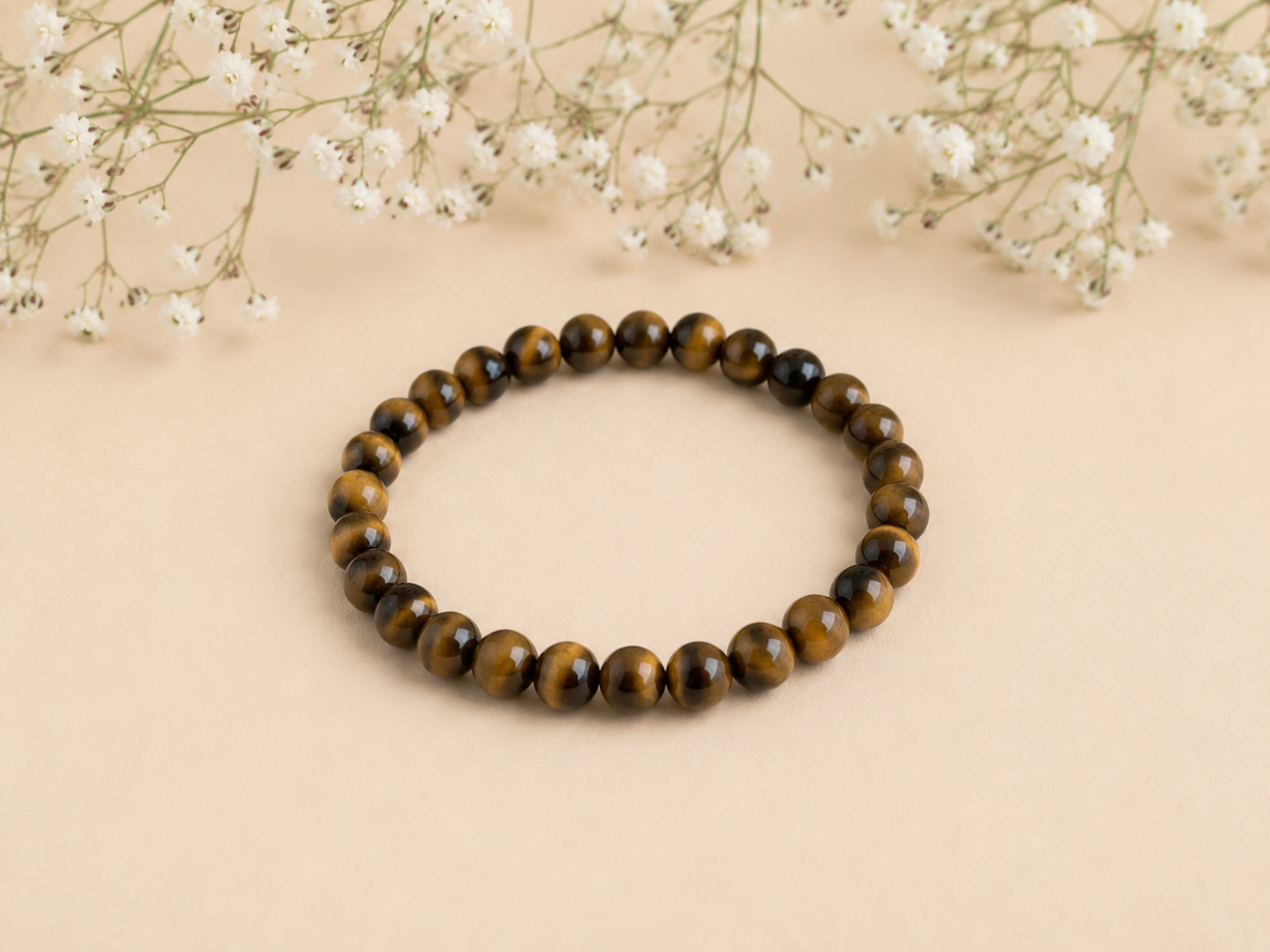 Kogelarmband 6mm Tijgeroog