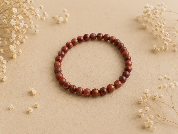 Kogelarmband 6mm Rode Jaspis - Natuursteen Armband