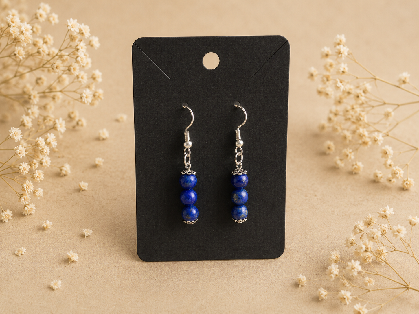Oorbellen Lapis Lazuli 6mm kogel