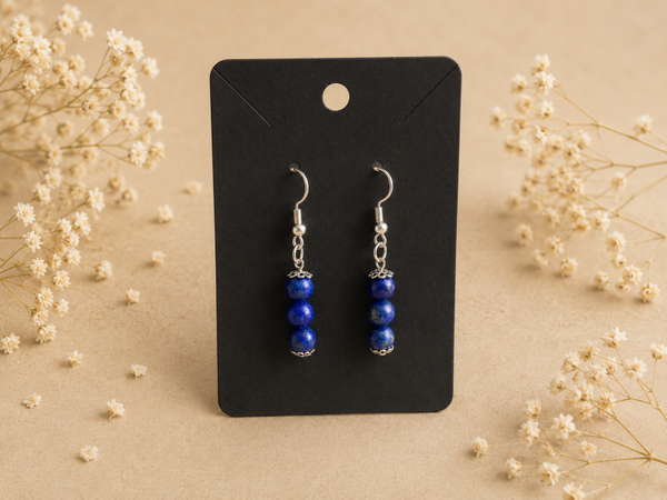 Oorbellen Lapis Lazuli 6mm kogel