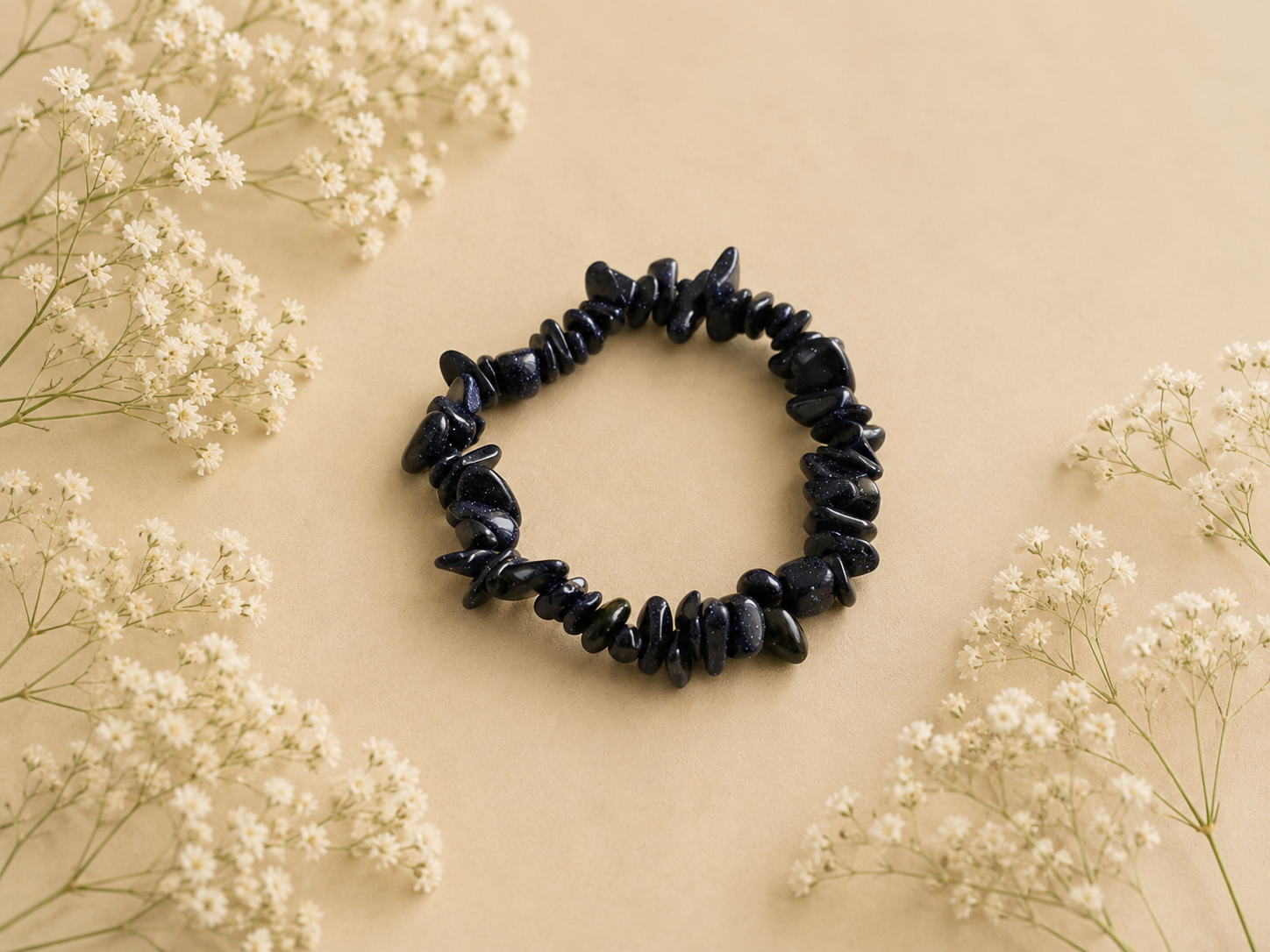 Split Armband Goudsteen Blauw - Elegante Edelsteen Armband