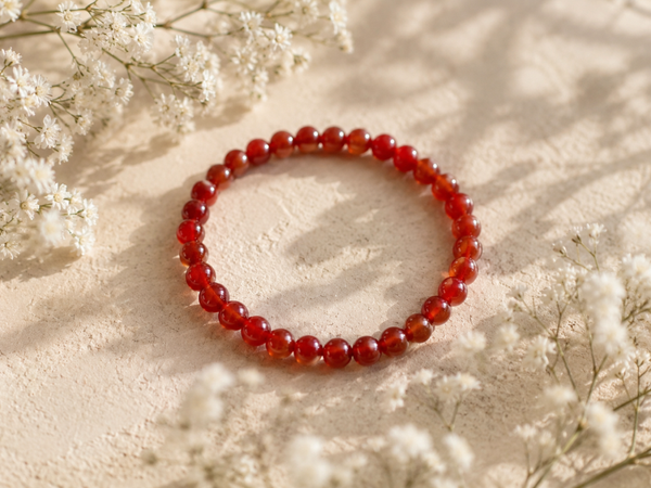 Kogelarmband 6mm Carneool Donker - Edelsteen Armband