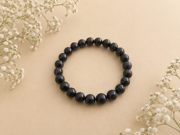 Kogelarmband 8mm Goudsteen Blauw