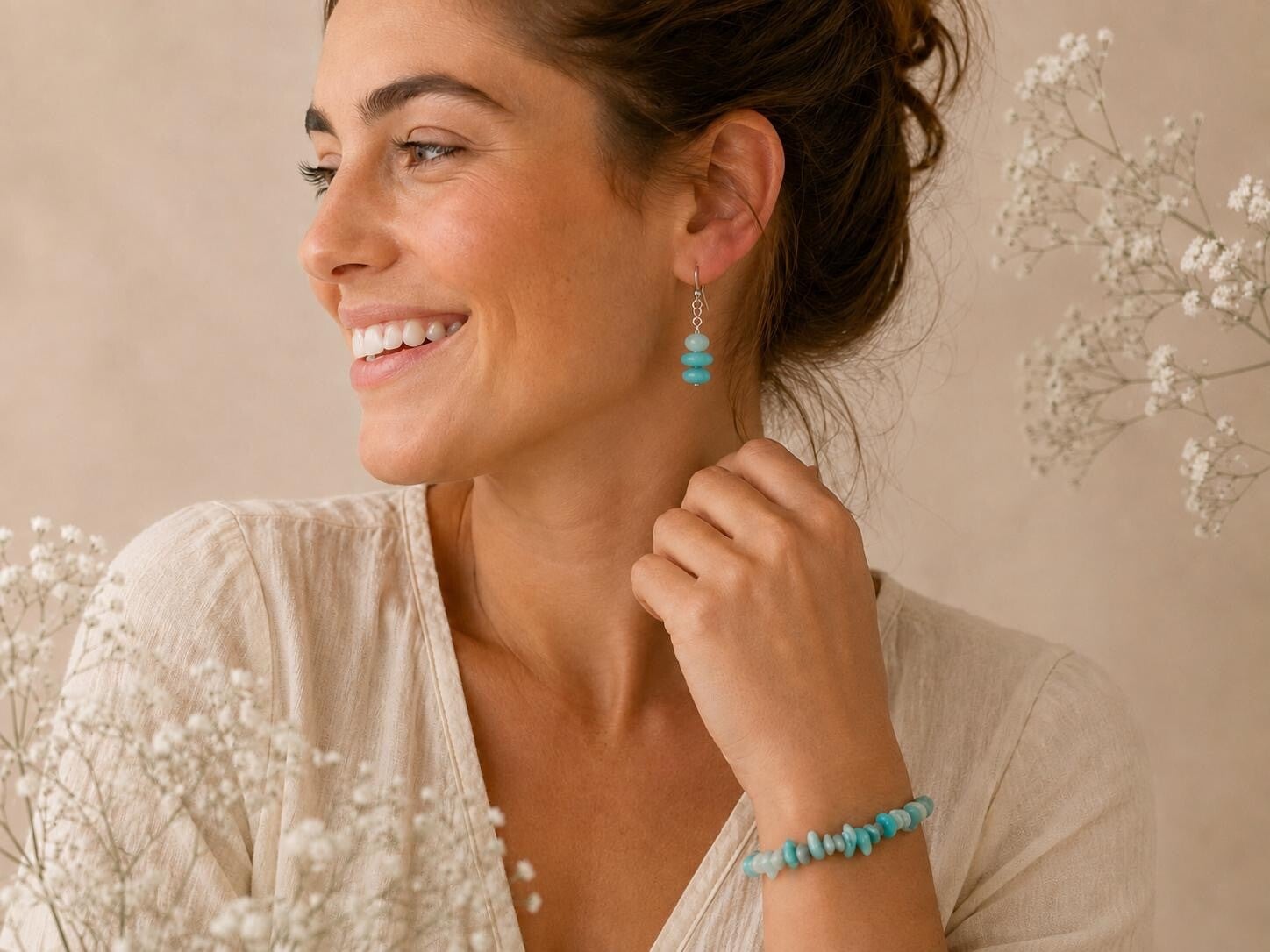 Amazoniet Split Armband & Oorhangers - Bohemian Stijl