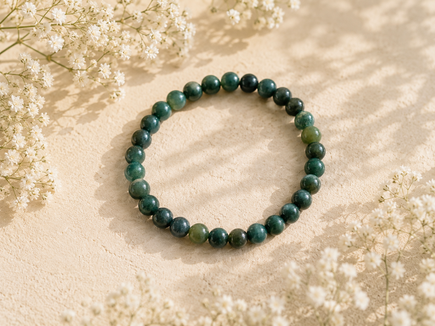Kogelarmband 6mm Mosagaat