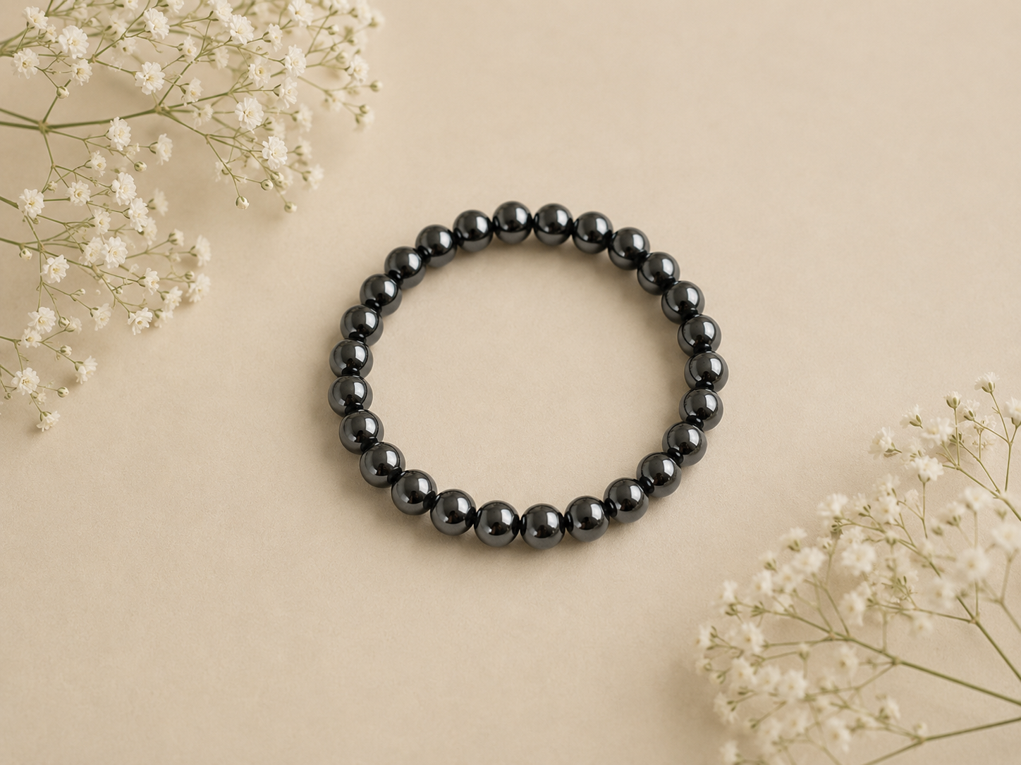 Kogelarmband 8mm Hematiet