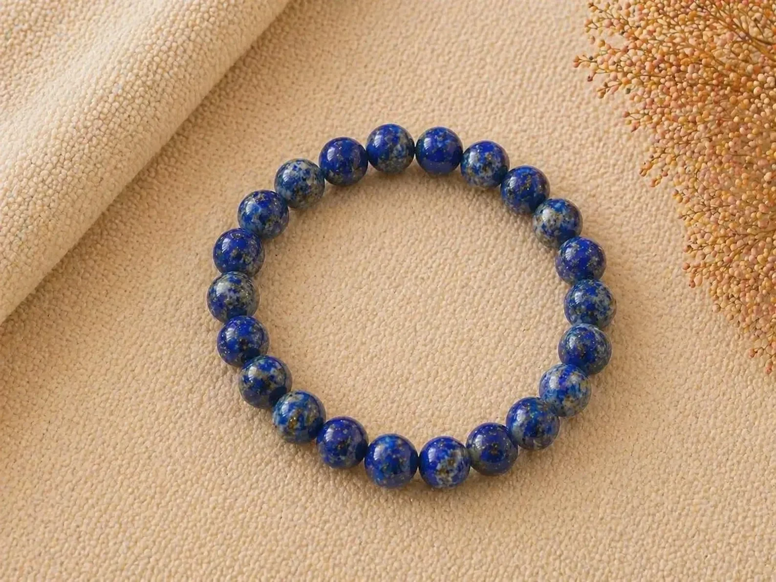 Koggelarmband 8mm 21cm Heren Lapis Lazuli