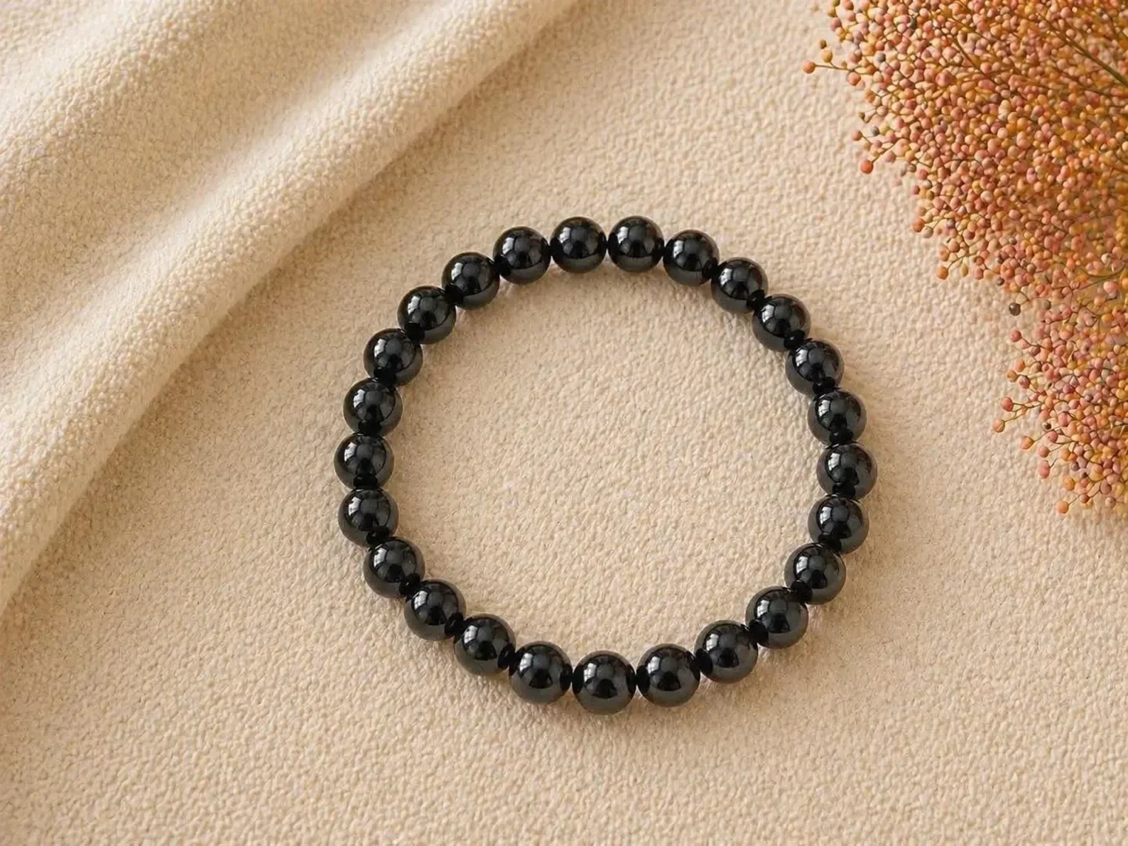 Koggelarmad 8mm 21cm Heren Onyx