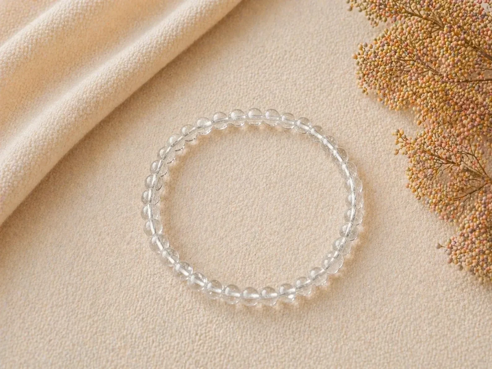 Kogelarmband 4mm Bergkristal
