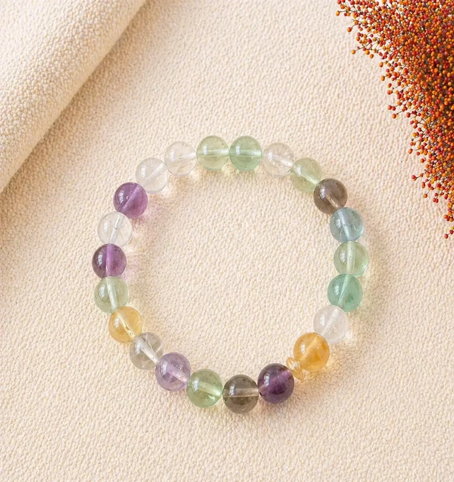 Kogelarmband 8mm Fluoriet