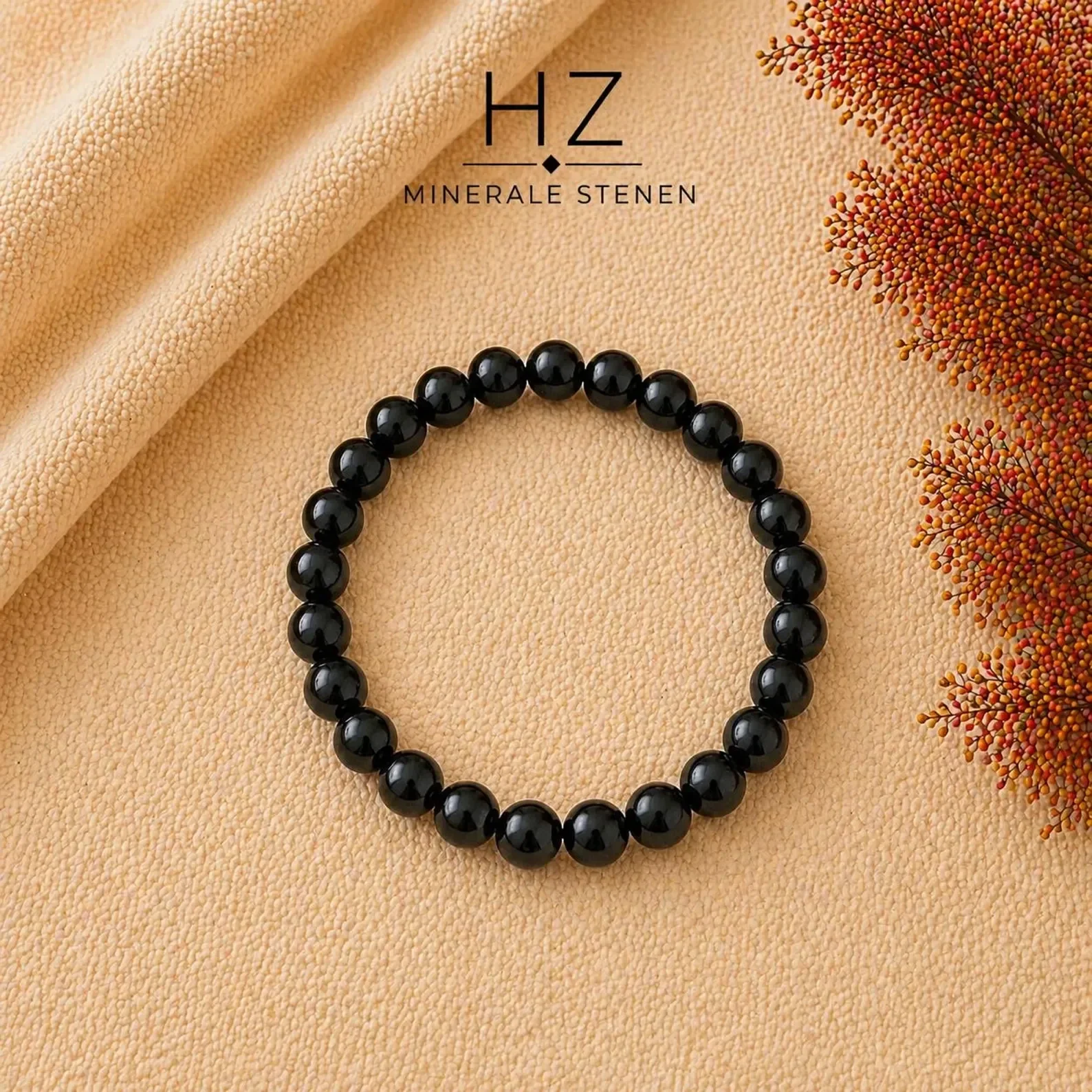 Kogelarmband 6mm Onyx