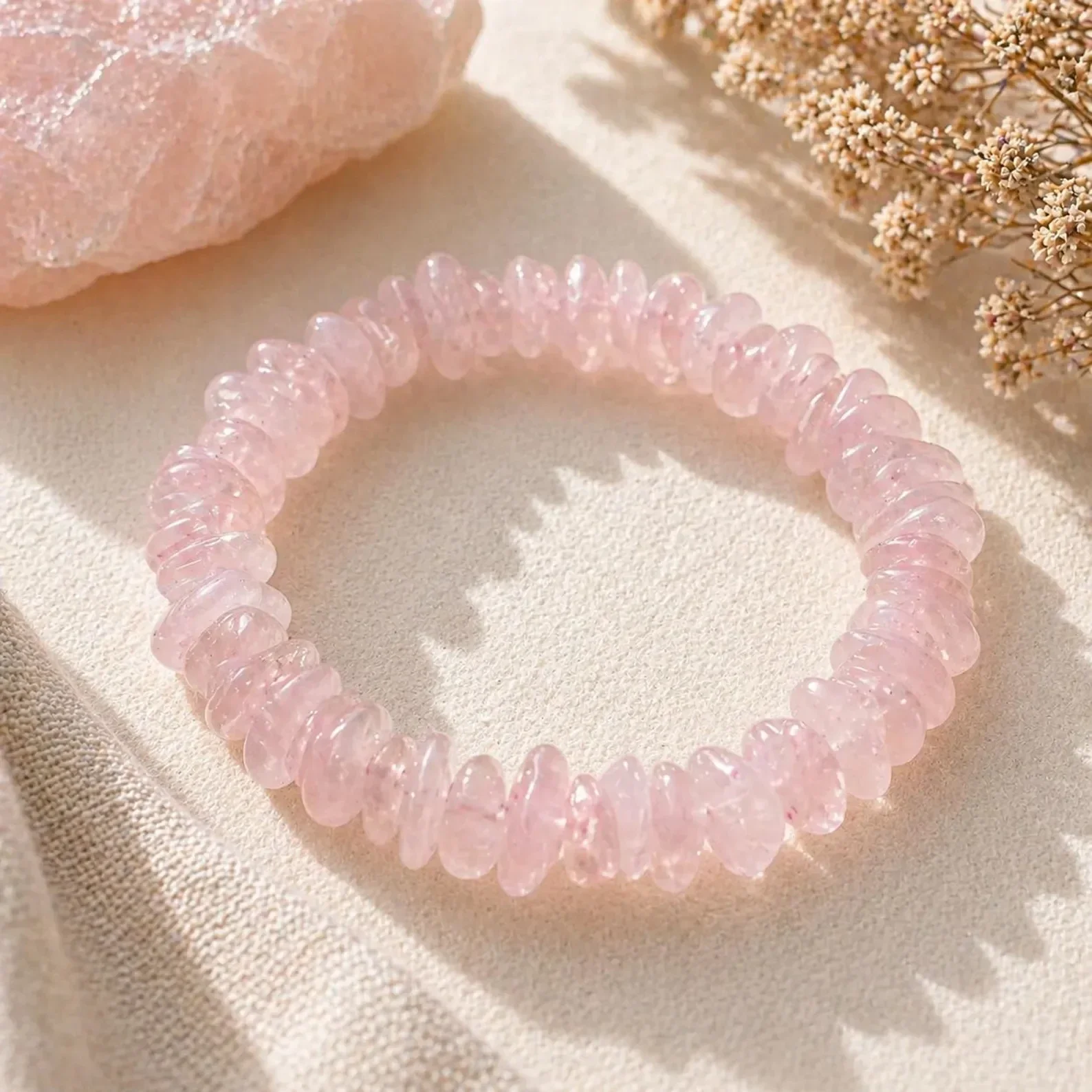 Split Armband Rozenkwarts