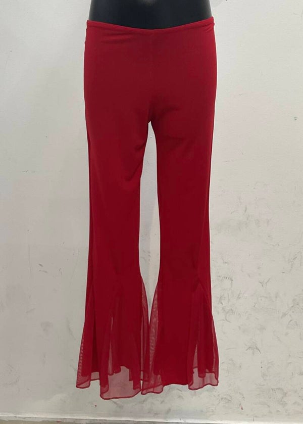 Pantalone a zampa con dettagli in velo